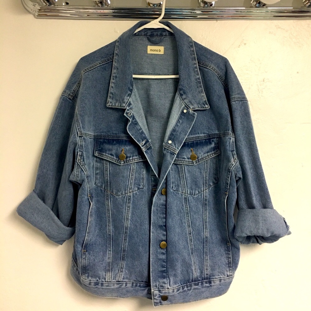 Mono B Oversized Blue Jean Jacket L